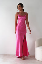 Celinee Satin Maxi Gown | Hot Pink | Debs & Prom | Formal Gown | Oh Hello Clothing