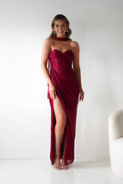 Oh Hello Clothing Women > Clothing > Dresses 1*DONE -CINDERALLA-CD411-BURGUNDY GOWN WITH MATCHING SCARF