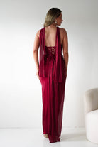 Oh Hello Clothing Women > Clothing > Dresses 1*DONE -CINDERALLA-CD411-BURGUNDY GOWN WITH MATCHING SCARF