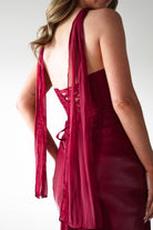 Oh Hello Clothing Women > Clothing > Dresses 1*DONE -CINDERALLA-CD411-BURGUNDY GOWN WITH MATCHING SCARF