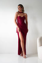 Oh Hello Clothing Women > Clothing > Dresses 1*DONE -CINDERALLA-CD411-BURGUNDY GOWN WITH MATCHING SCARF