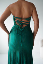 Oh Hello Clothing Women > Clothing > Dresses 1*DONE - Cinderalla-CK918-EMERALD Beaded Strapless Gown with Thigh-High Slit (Copy) (Copy)