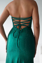 Oh Hello Clothing Women > Clothing > Dresses 1*DONE - Cinderalla-CK918-EMERALD Beaded Strapless Gown with Thigh-High Slit (Copy) (Copy)
