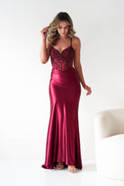 Oh Hello Clothing Dresses 1*DONE - Cinderalla- Embellished Corset Evening Gown x4 colours- Burgundy