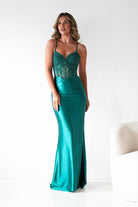 Oh Hello Clothing Dresses 1*DONE - Cinderalla- Embellished Corset Evening Gown x4 colours- GREEN