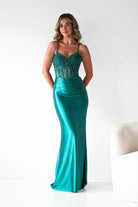 Oh Hello Clothing Dresses 1*DONE - Cinderalla- Embellished Corset Evening Gown x4 colours- GREEN