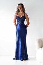 Oh Hello Clothing Dresses 1*DONE - Cinderalla- Embellished Corset Evening Gown x4 colours- NAVY