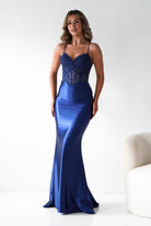 Oh Hello Clothing Dresses 1*DONE - Cinderalla- Embellished Corset Evening Gown x4 colours- NAVY