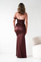 Oh Hello Clothing Dresses 1*DONE - CINDERALLA- One-Shoulder Draped Evening Gown- Brown