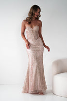 Oh Hello Clothing Dresses 1*DONE -Cinderalla- Rose gold-  Beaded Corset Gown