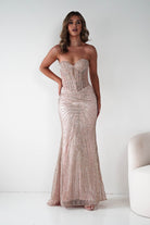 Oh Hello Clothing Dresses 1*DONE -Cinderalla- Rose gold-  Beaded Corset Gown