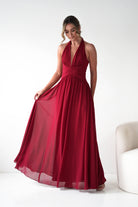Oh Hello Clothing Dresses 1*DONE -CINDERALLA-T715 BURGUNDY FLOWY DRESS (Copy)