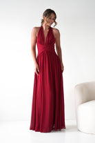 Oh Hello Clothing Dresses 1*DONE -CINDERALLA-T715 BURGUNDY FLOWY DRESS (Copy)