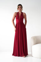 Oh Hello Clothing Dresses 1*DONE -CINDERALLA-T715 BURGUNDY FLOWY DRESS (Copy)