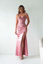Oh Hello Clothing Women > Clothing > Dresses 1*DONE - Cinderalla-t815- Dusty rose satin gown