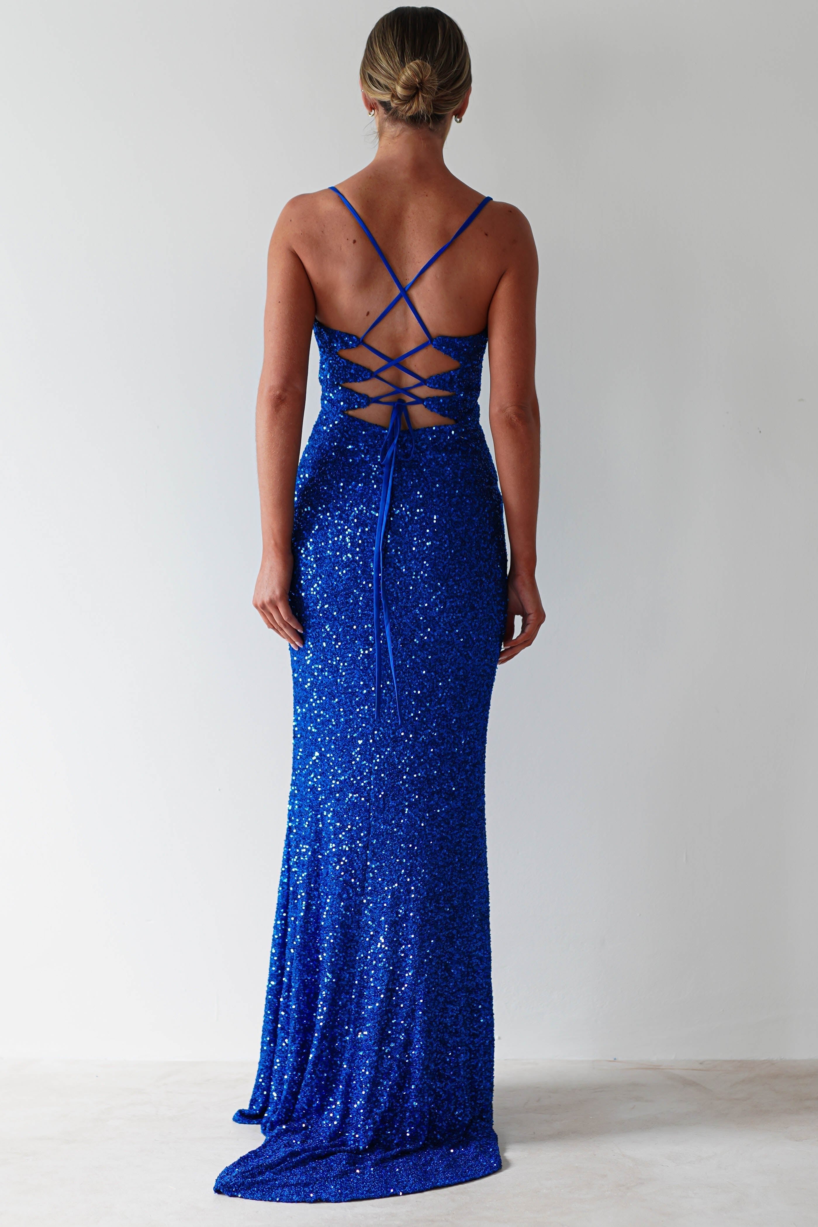 Clarisse Bodycon Sequin Gown | Royal Blue | Debs & Prom | Formal Gown | Oh Hello Clothing