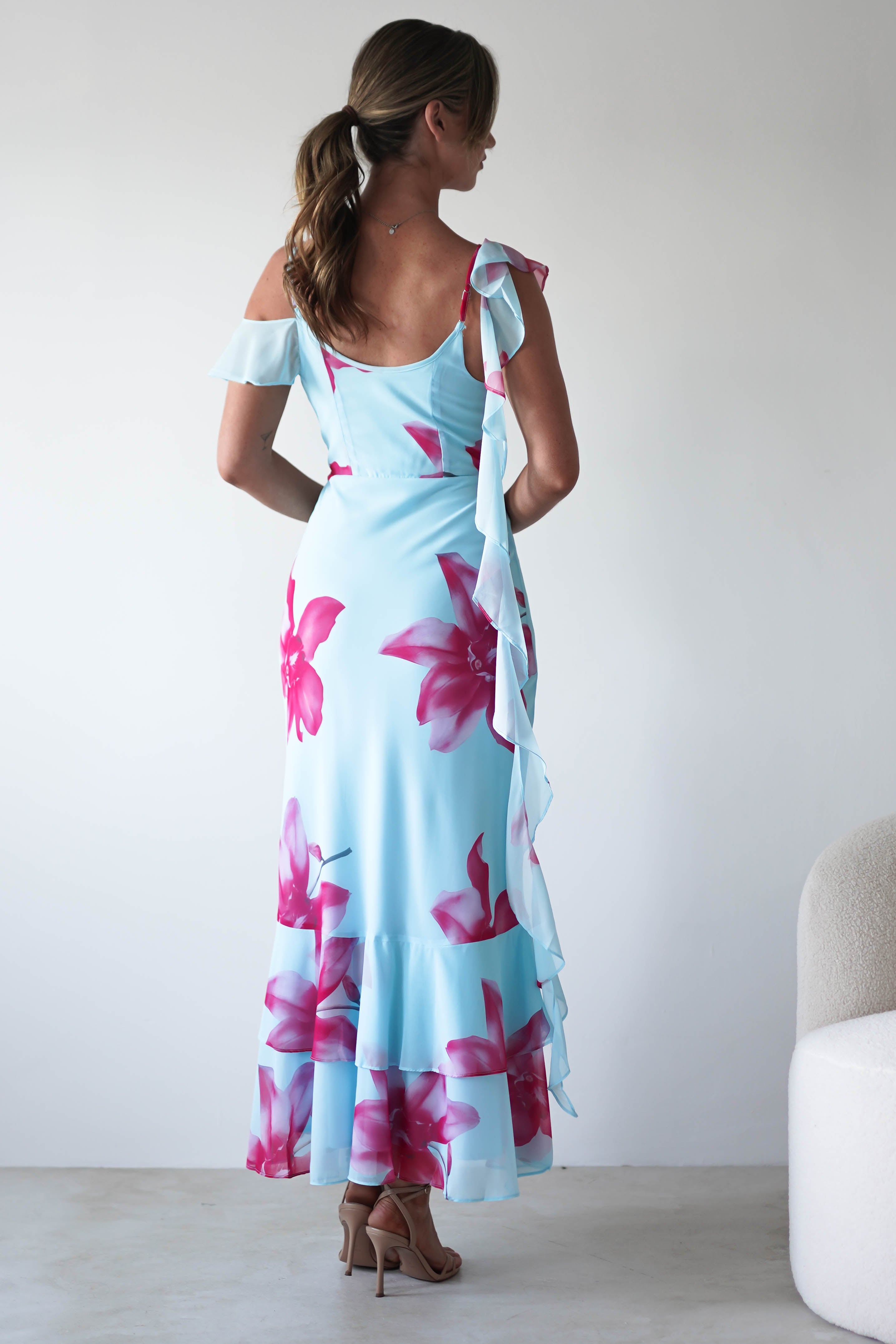 Leonie Floral Print Maxi Dress Blue | Wedding Guest Dress | Maxi | Oh Hello Clothing