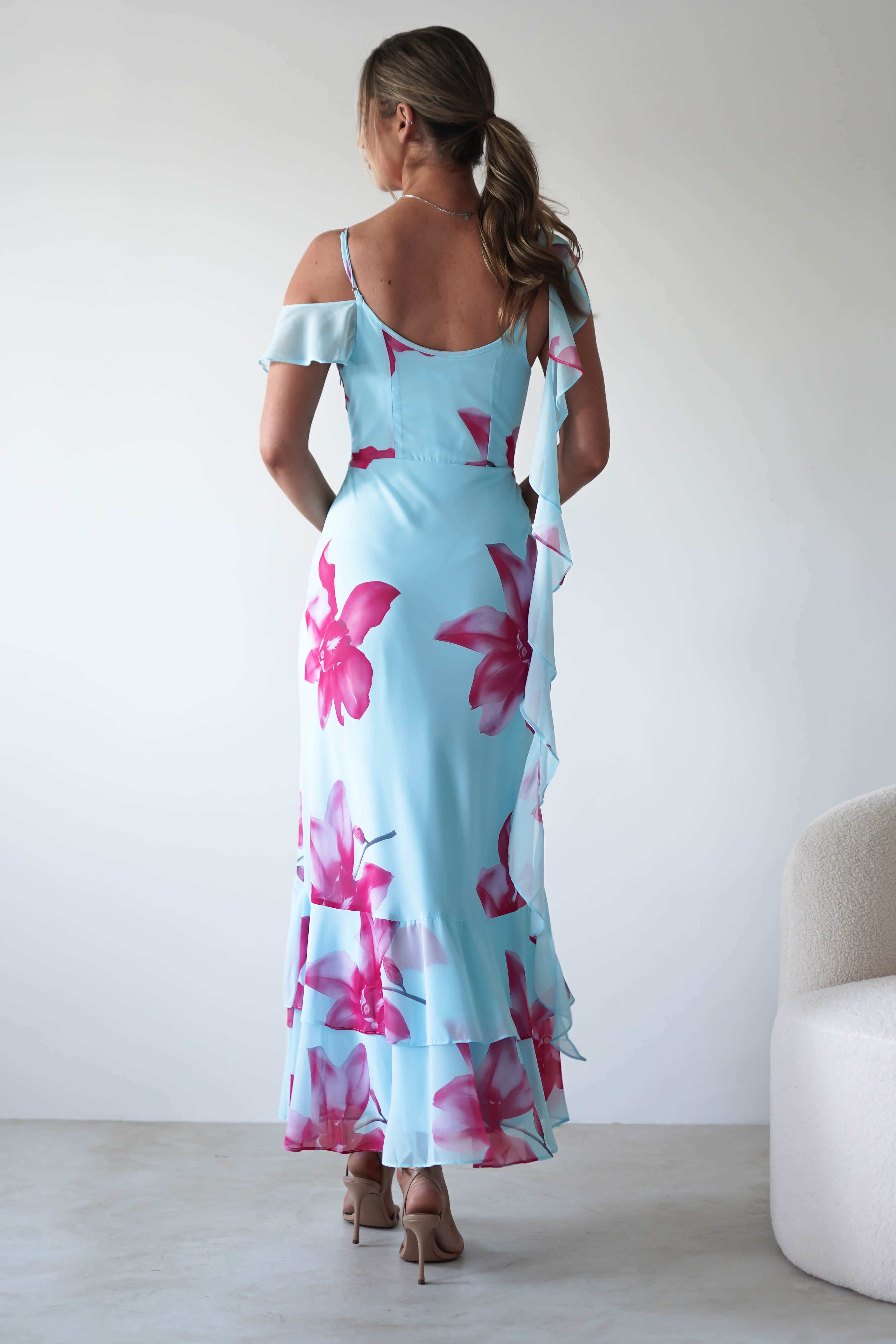 Leonie Floral Print Maxi Dress Blue | Wedding Guest Dress | Maxi | Oh Hello Clothing