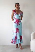 Leonie Floral Print Maxi Dress Blue | Wedding Guest Dress | Maxi | Oh Hello Clothing