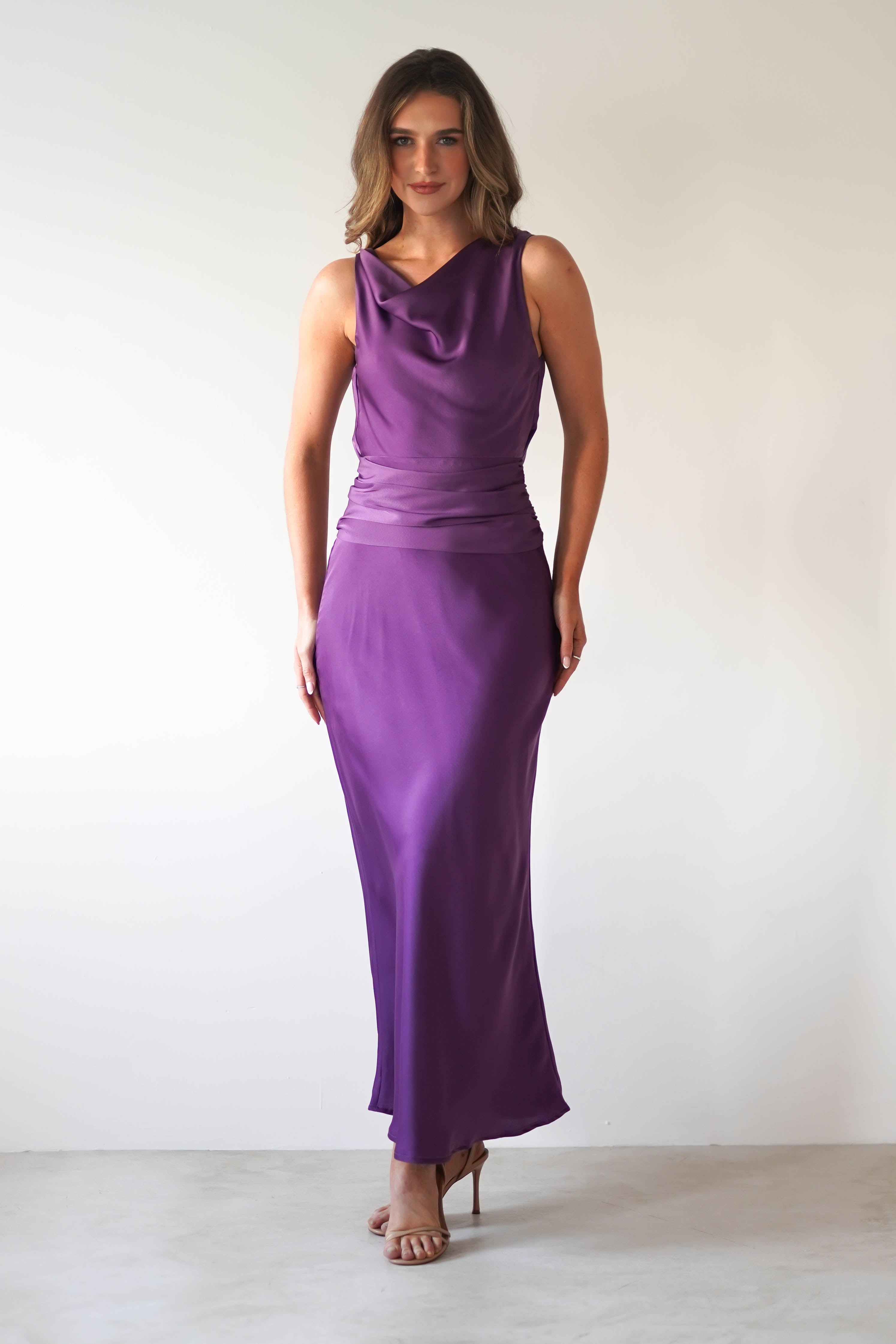 River Backless Maxi Dress Deep Purple | Wedding Guest Dress | Backless | Maxi | Oh Hello Clothing