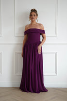 Oh Hello Clothing Women > Clothing > Dresses 1*DONE-Connie Off The Shoulder Chiffon Maxi Dress | Plum