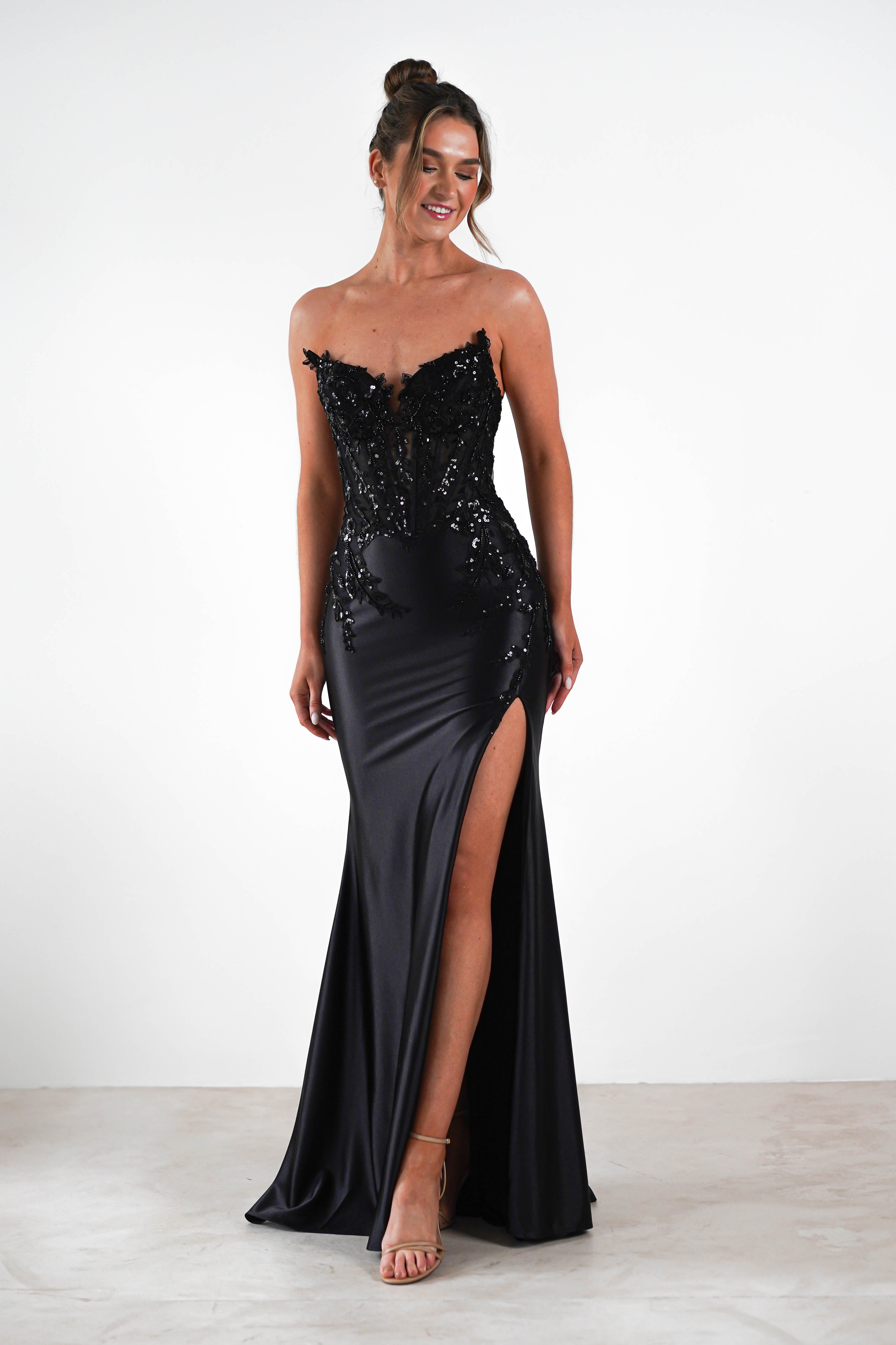 Dallas Luxe Embellished Gown | Black | Debs & Prom | Formal Gown | Oh Hello Clothing
