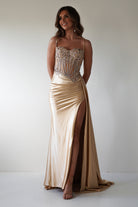 Diva Embellished Corset Gown | Gold | Debs & Prom | Formal Gown | Oh Hello Clothing