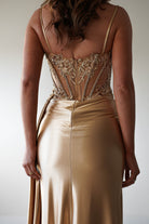 Diva Embellished Corset Gown | Gold | Debs & Prom | Formal Gown | Oh Hello Clothing