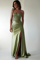 Diva Embellished Corset Gown | Green | Debs & Prom | Formal Gown | Oh Hello Clothing