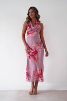 Oh Hello Clothing Women > Clothing > Dresses 1*DONE-DRESS FORUM-FD14259-DAHLIA GARDEN HALTER NECK DRESS