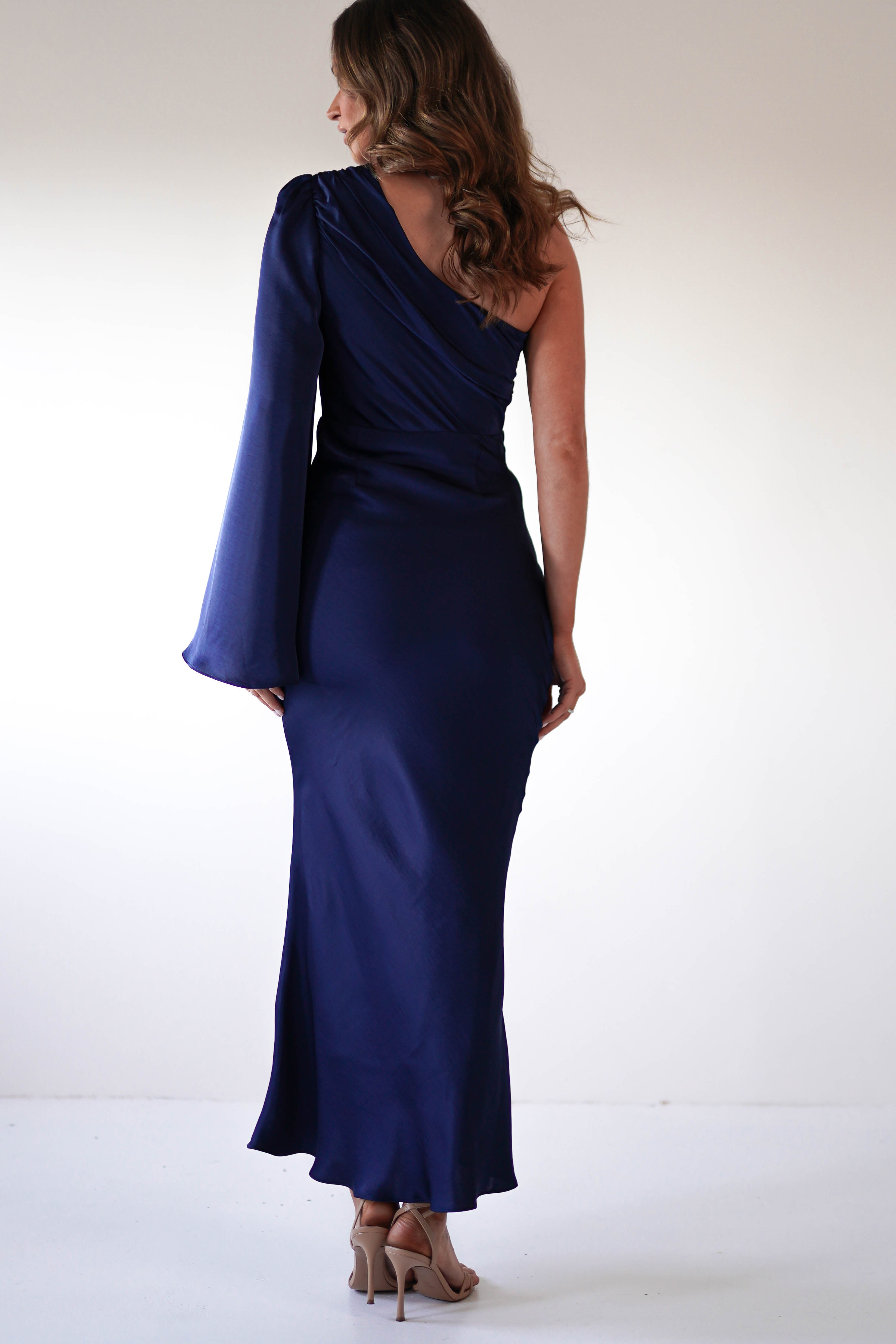 Sylvana Silky Maxi Dress Navy | Wedding Guest Dress | Maxi | Oh Hello Clothing