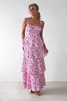 Emily Floral Ruffle Maxi Dress Pink Print | Wedding Guest Dress | Maxi | Oh Hello Clothing