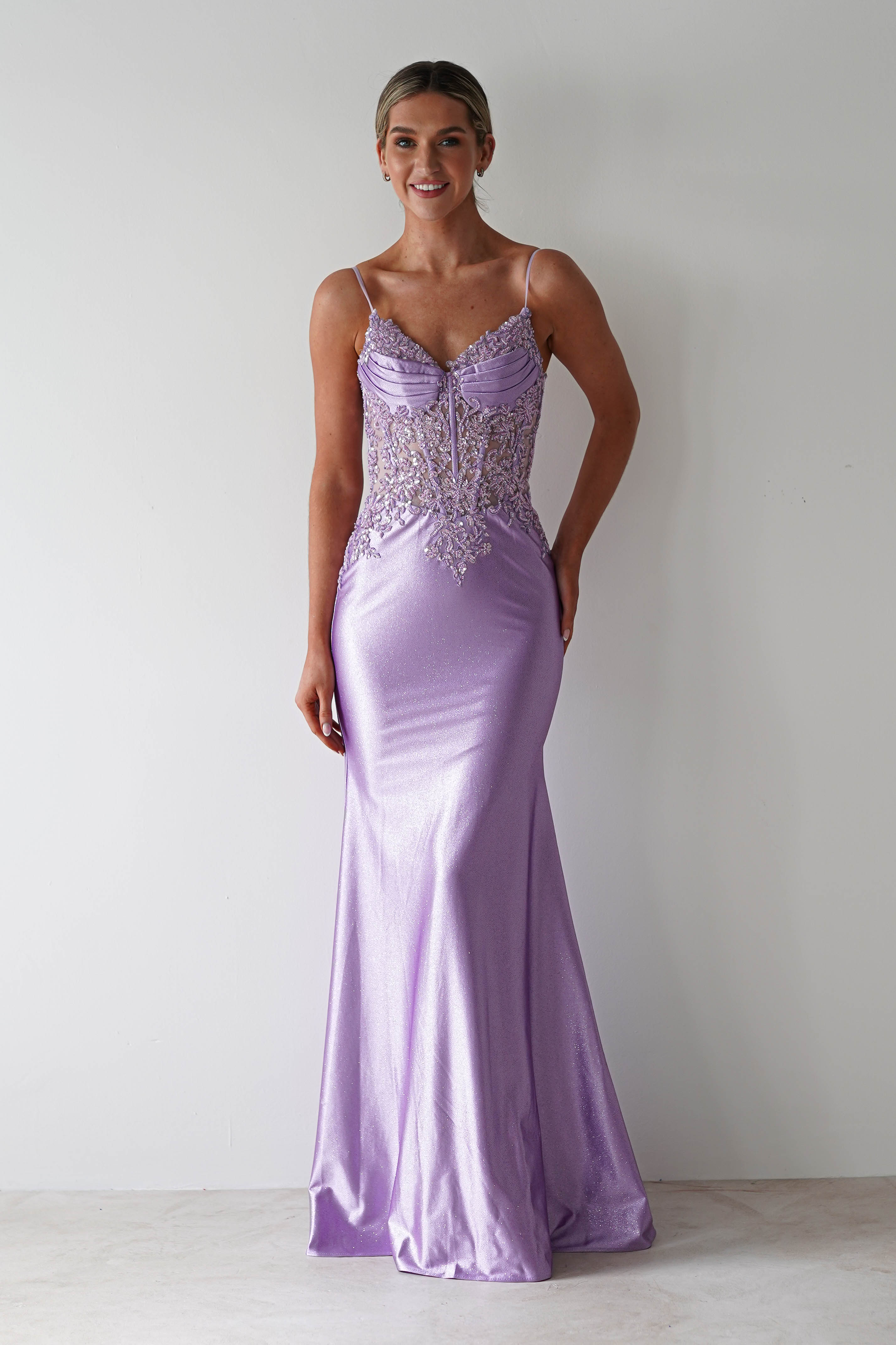 Eternity Glitter Bodycon Gown | Lilac | Debs & Prom | Formal Gown | Oh Hello Clothing