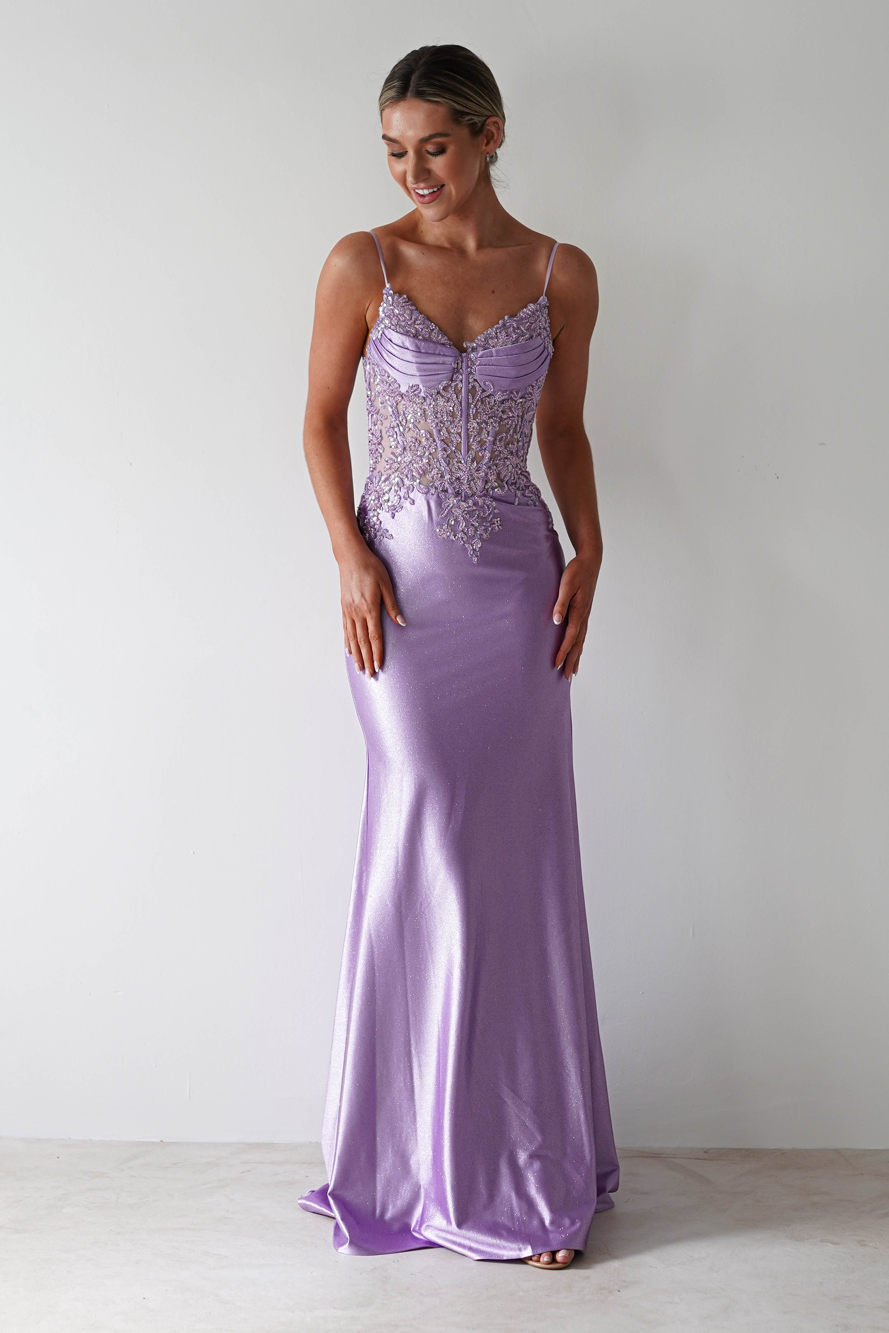 Eternity Glitter Bodycon Gown | Lilac | Debs & Prom | Formal Gown | Oh Hello Clothing
