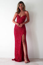 Clarisse Bodycon Sequin Gown | Red | Debs & Prom | Formal Gown | Oh Hello Clothing