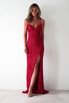 Clarisse Bodycon Sequin Gown | Red | Debs & Prom | Formal Gown | Oh Hello Clothing