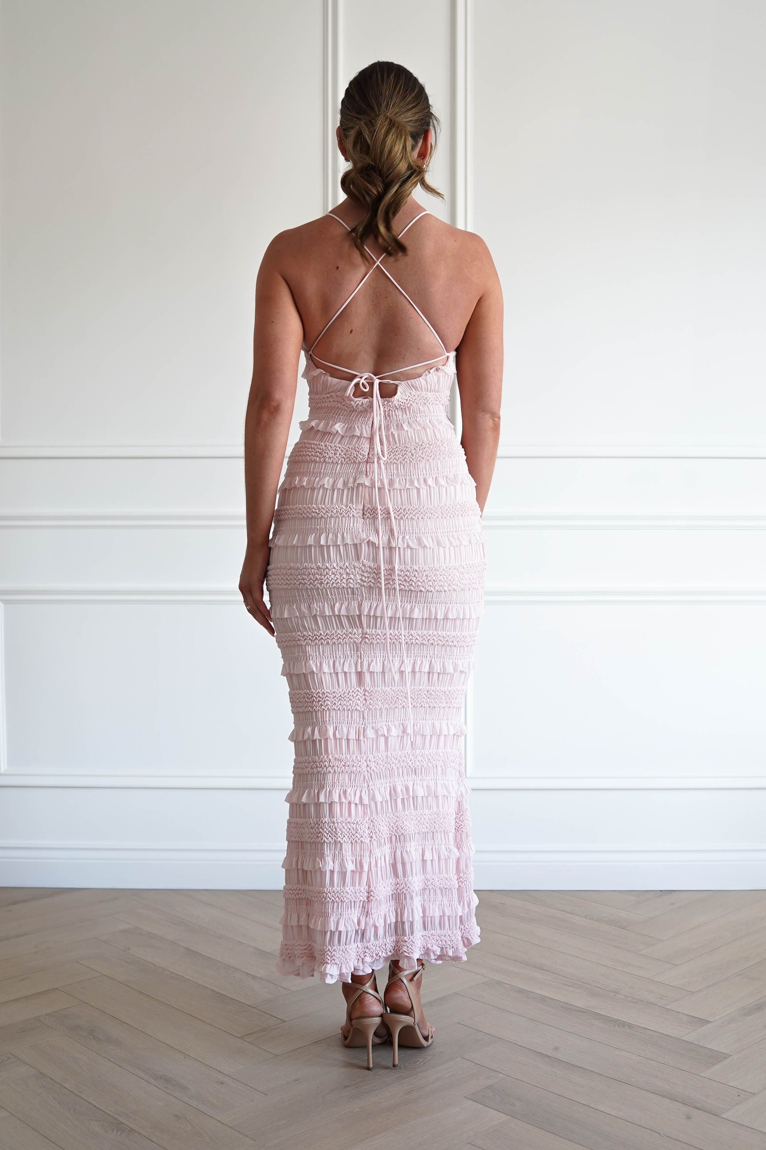 Oh Hello Clothing Women > Clothing > Dresses 1*DONE- FP- 578201- PINK Ruffle Bodycon Maxi Dress (Copy)