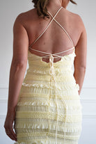 Oh Hello Clothing Women > Clothing > Dresses 1*DONE- FP- 578201- Yellow Ruffle Bodycon Maxi Dress