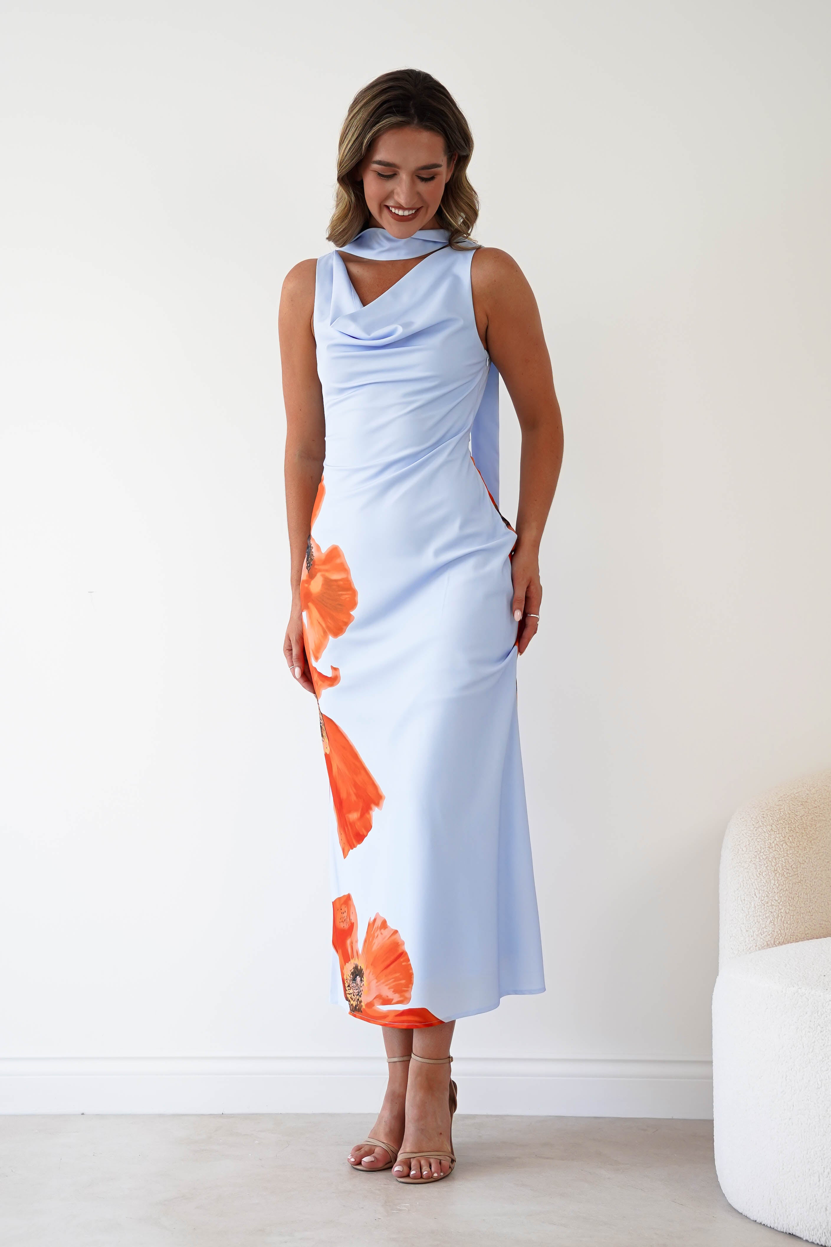 Oh Hello Clothing Women > Clothing > Dresses 1*DONE* GIRLINMIND-BLUE DRESS WITH MATCHING SCARF