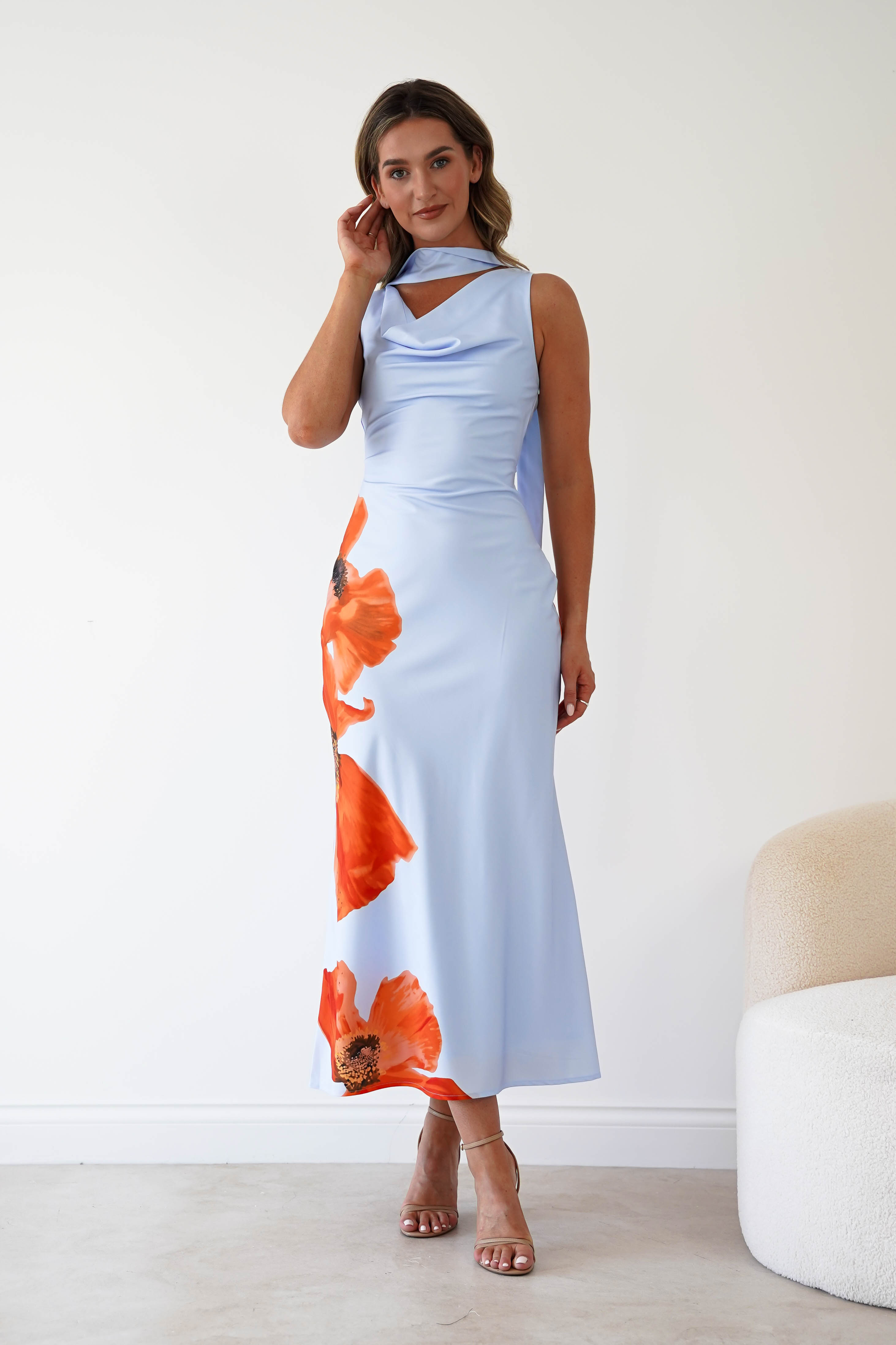 Oh Hello Clothing Women > Clothing > Dresses 1*DONE* GIRLINMIND-BLUE DRESS WITH MATCHING SCARF