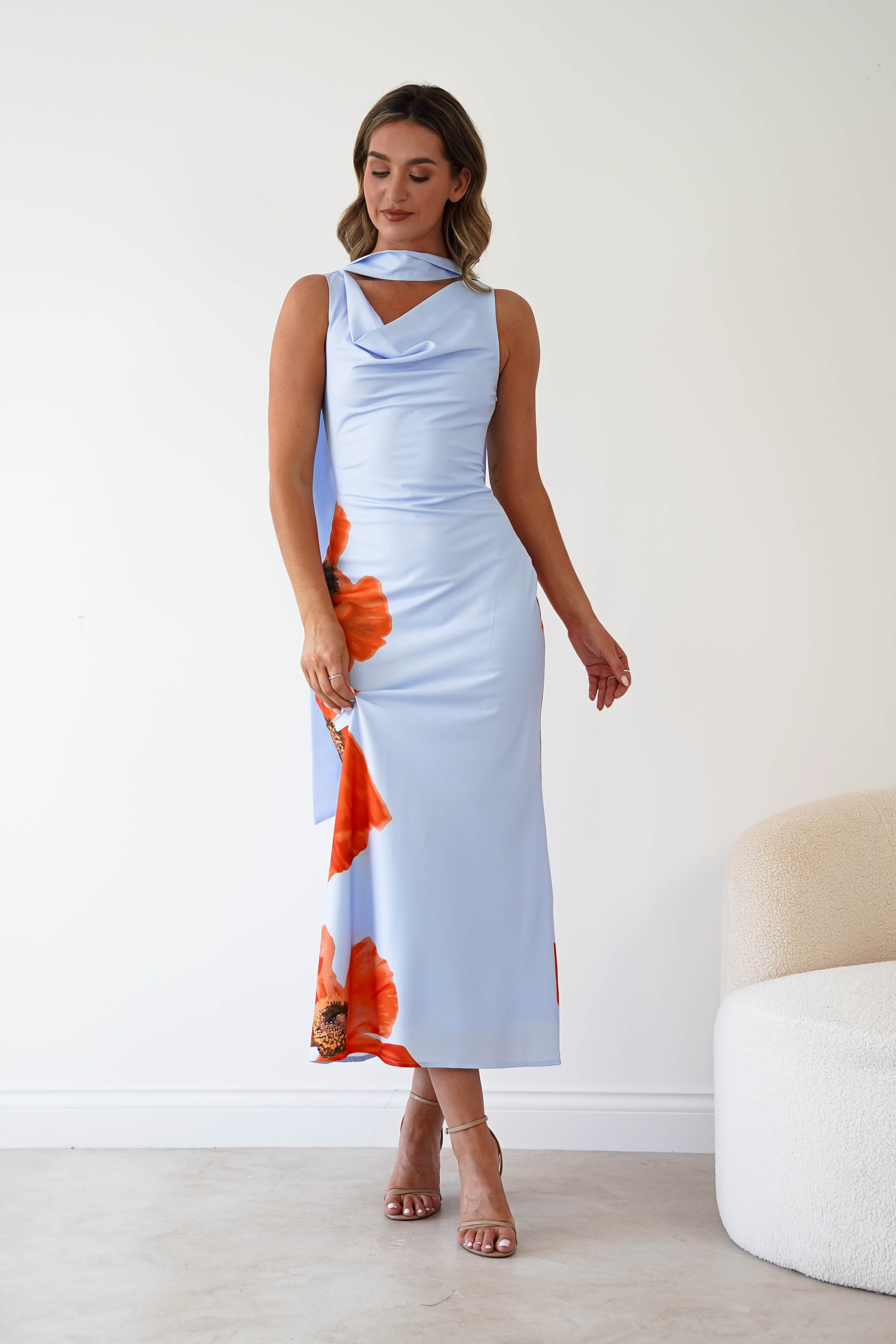 Oh Hello Clothing Women > Clothing > Dresses 1*DONE* GIRLINMIND-BLUE DRESS WITH MATCHING SCARF