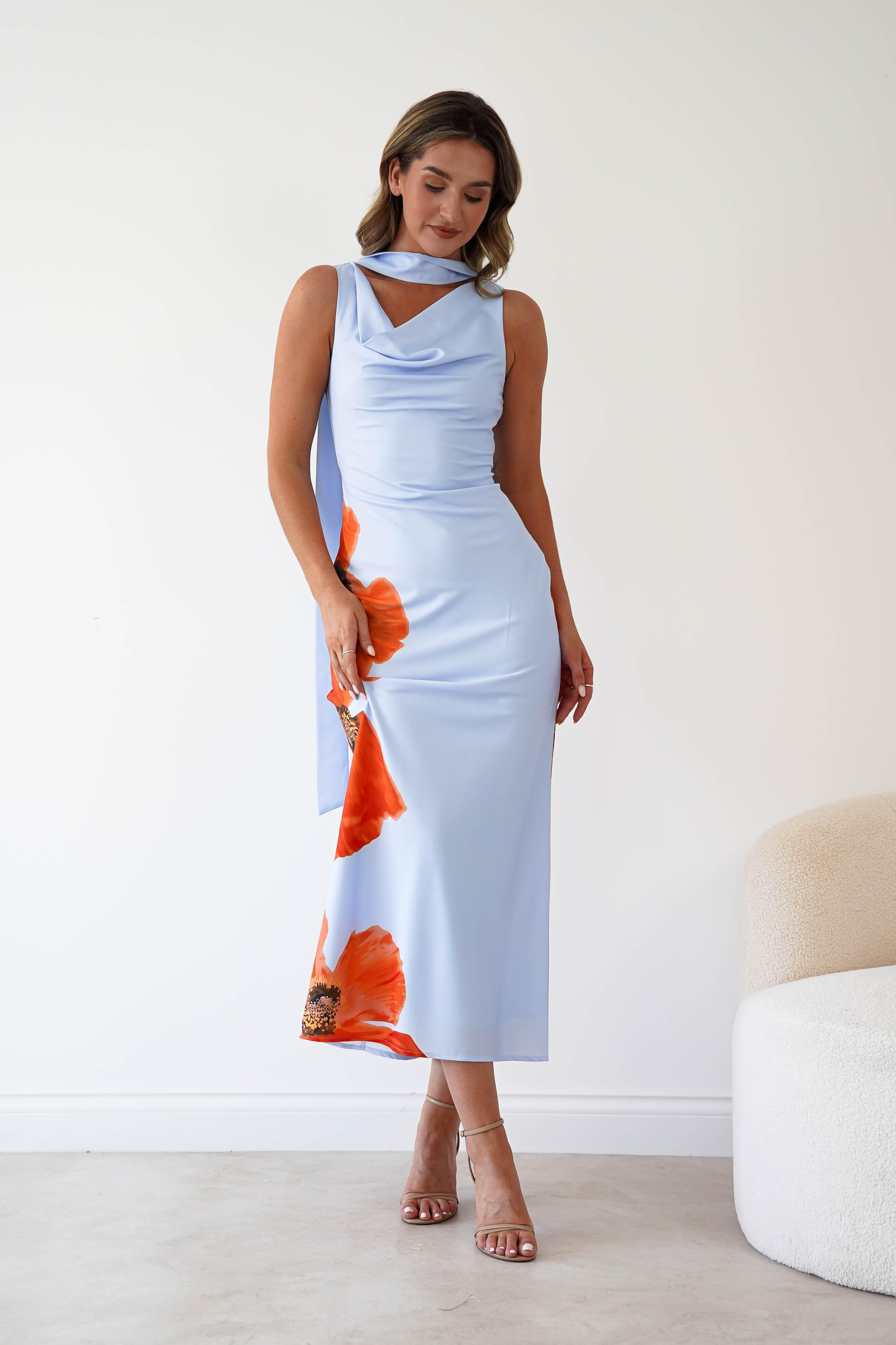 Oh Hello Clothing Women > Clothing > Dresses 1*DONE* GIRLINMIND-BLUE DRESS WITH MATCHING SCARF