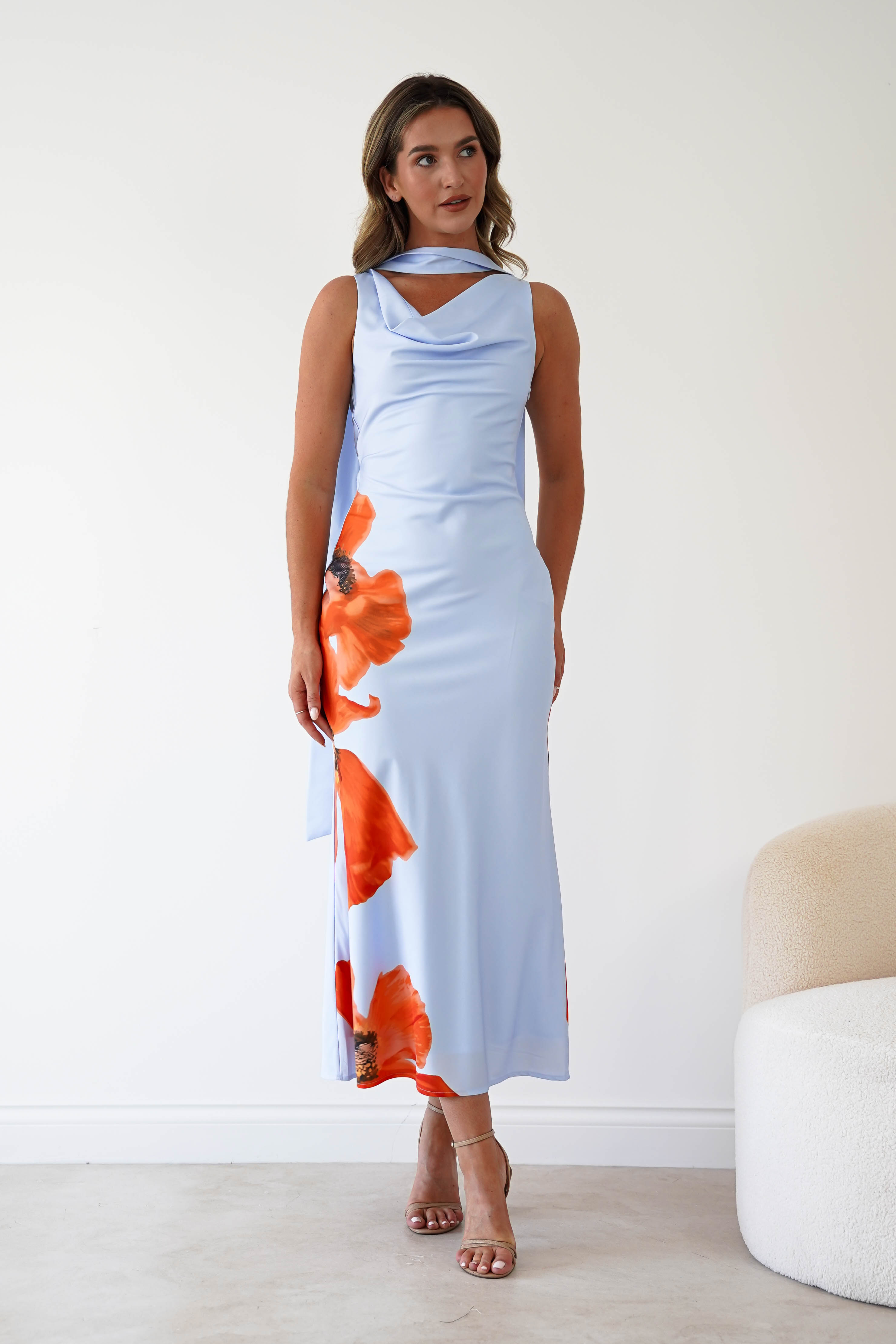 Oh Hello Clothing Women > Clothing > Dresses 1*DONE* GIRLINMIND-BLUE DRESS WITH MATCHING SCARF