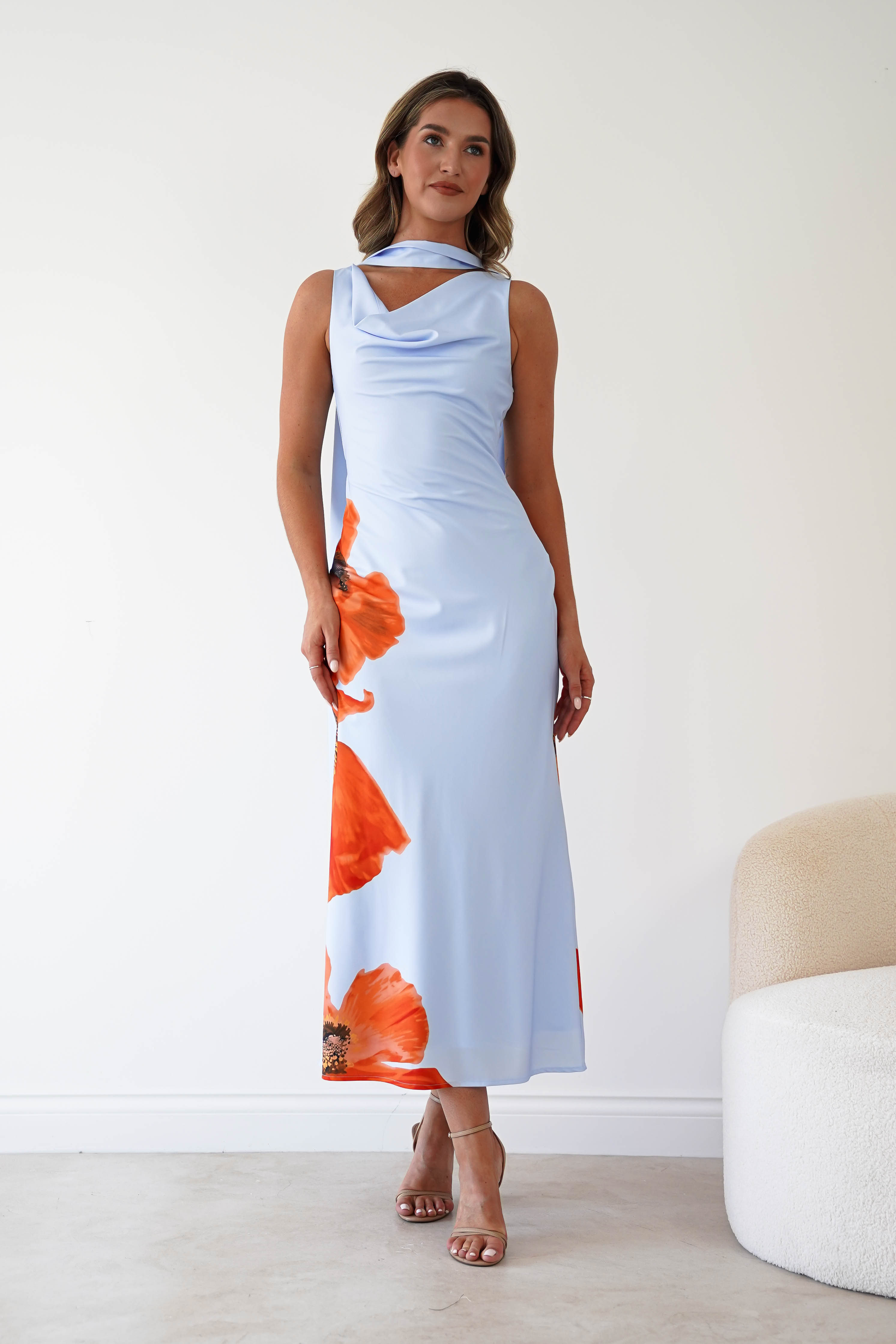 Oh Hello Clothing Women > Clothing > Dresses 1*DONE* GIRLINMIND-BLUE DRESS WITH MATCHING SCARF