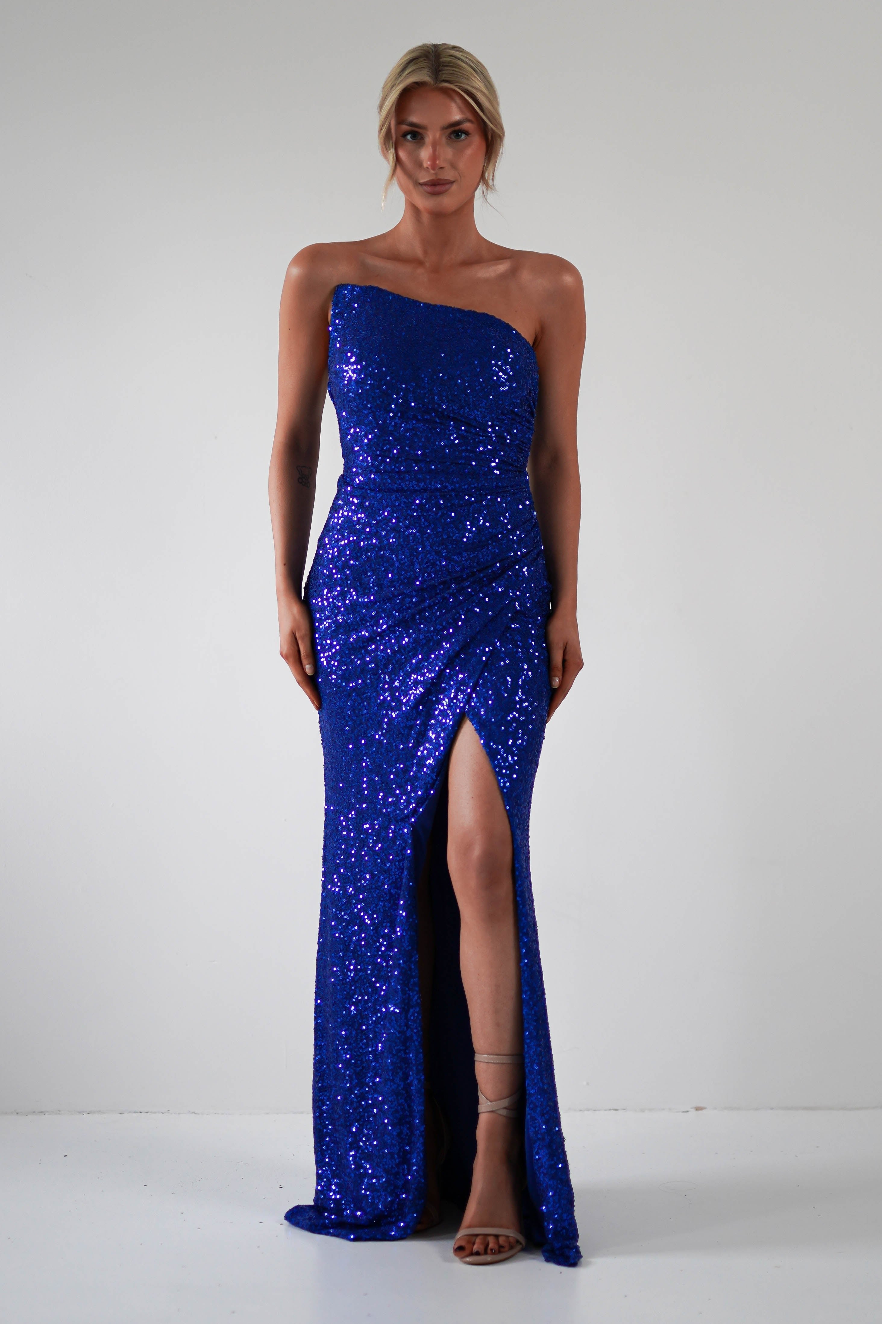 Mabel Strapless Sequin Gown | Royal Blue | Debs & Prom | Formal Gown | Oh Hello Clothing