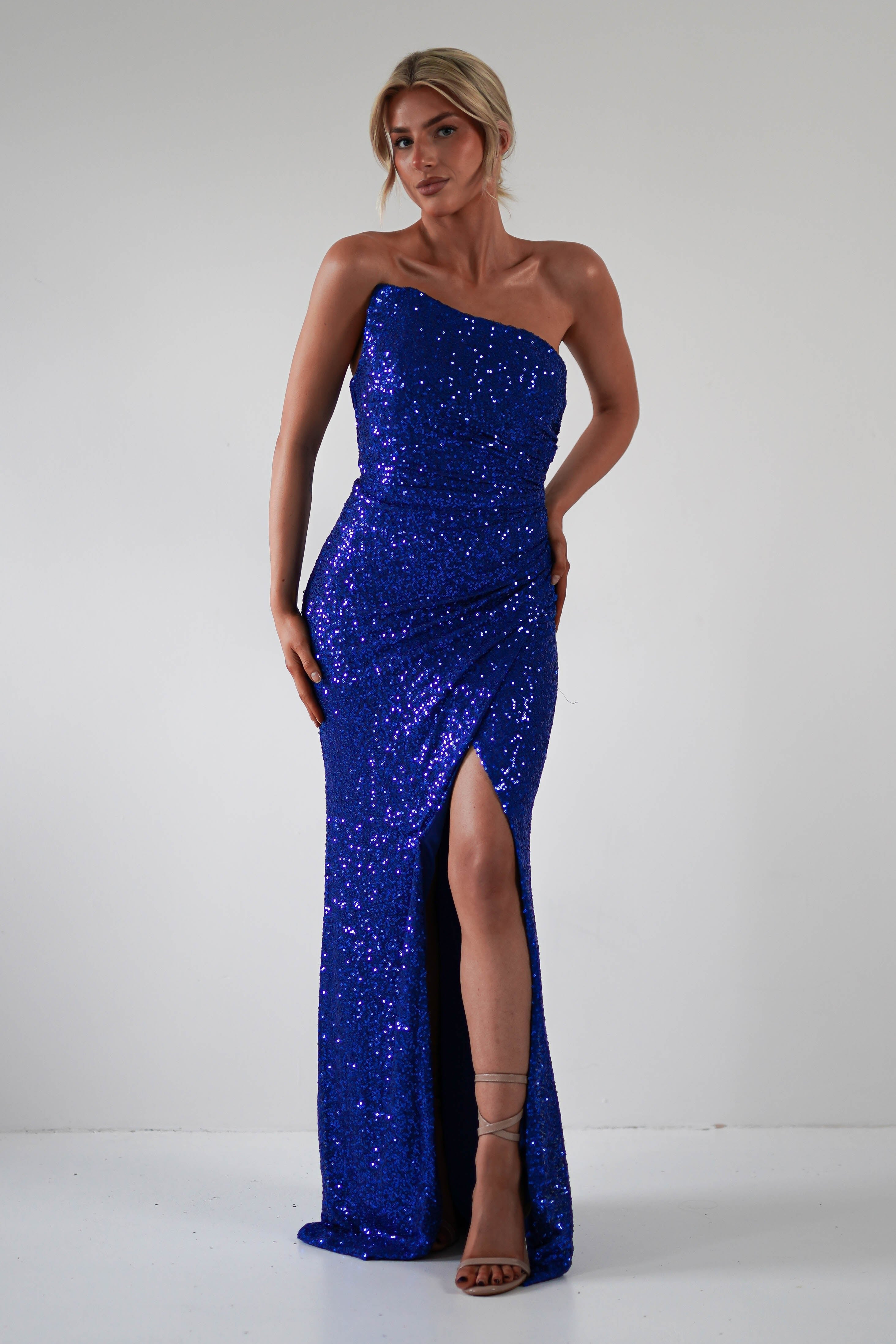 Mabel Strapless Sequin Gown | Royal Blue | Debs & Prom | Formal Gown | Oh Hello Clothing
