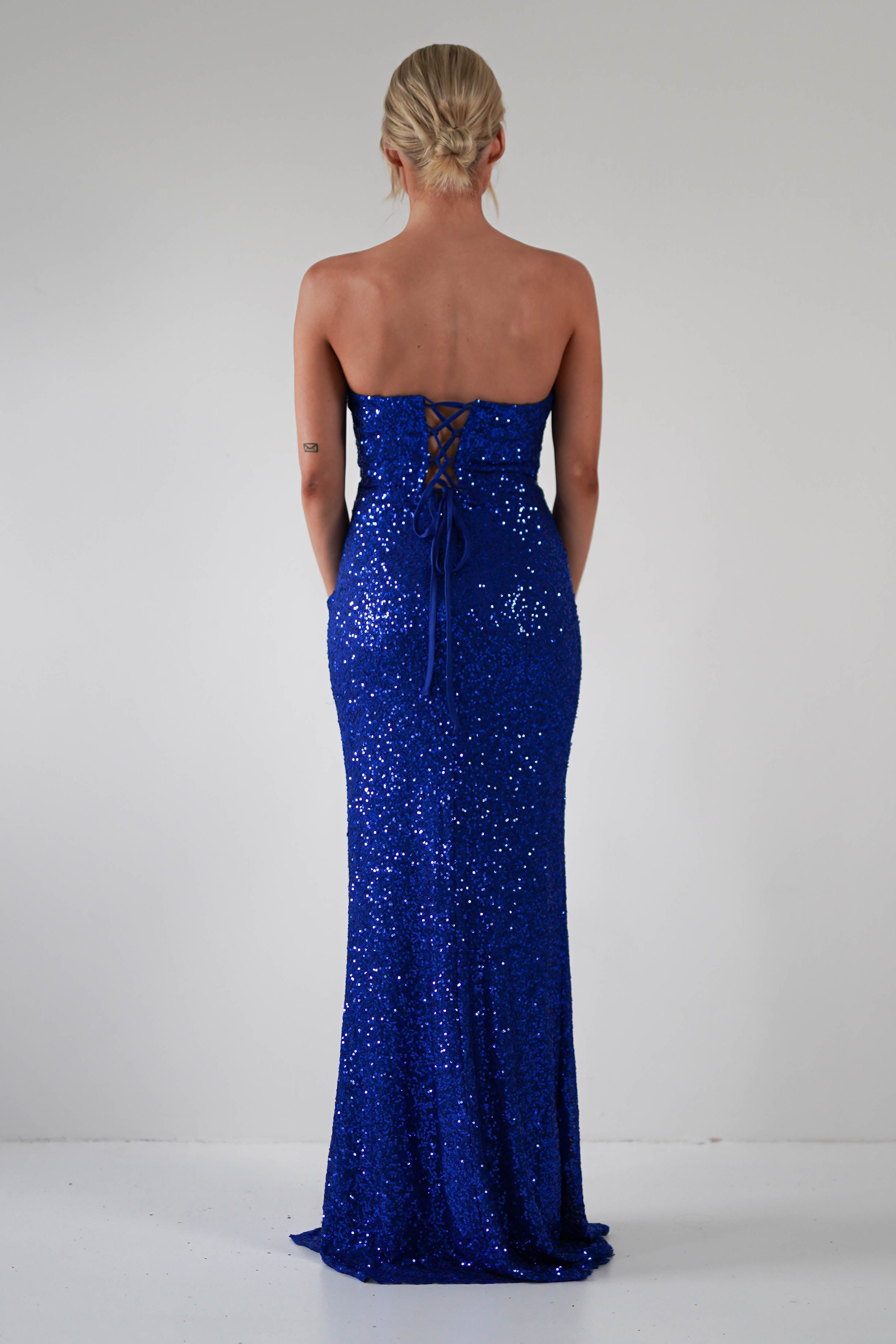Mabel Strapless Sequin Gown | Royal Blue | Debs & Prom | Formal Gown | Oh Hello Clothing