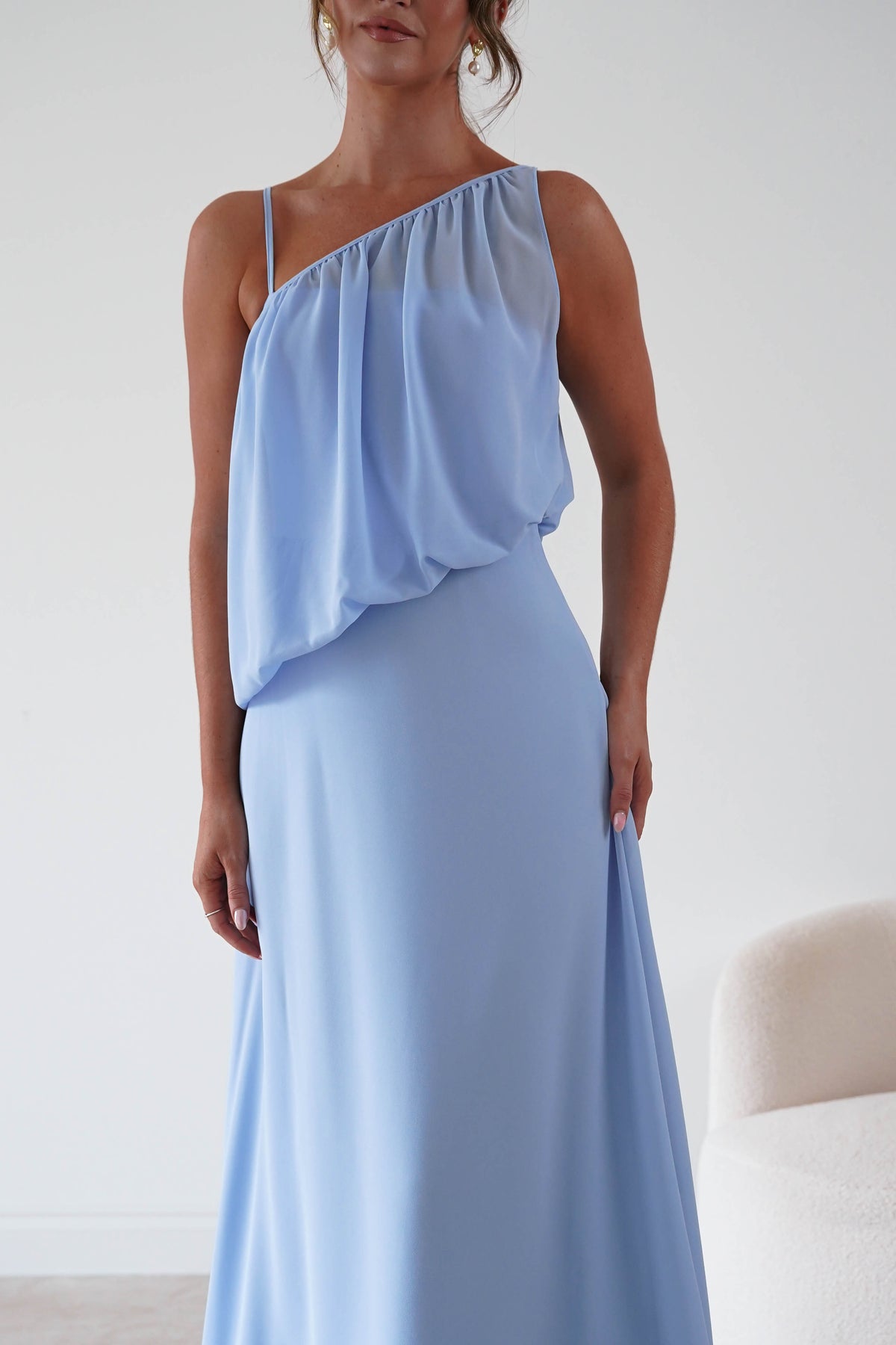Oh Hello Clothing Women > Clothing > Dresses 1*DONE*-INDIKAH-HRTO147F-Blue Asymmetric Draped Maxi Dress