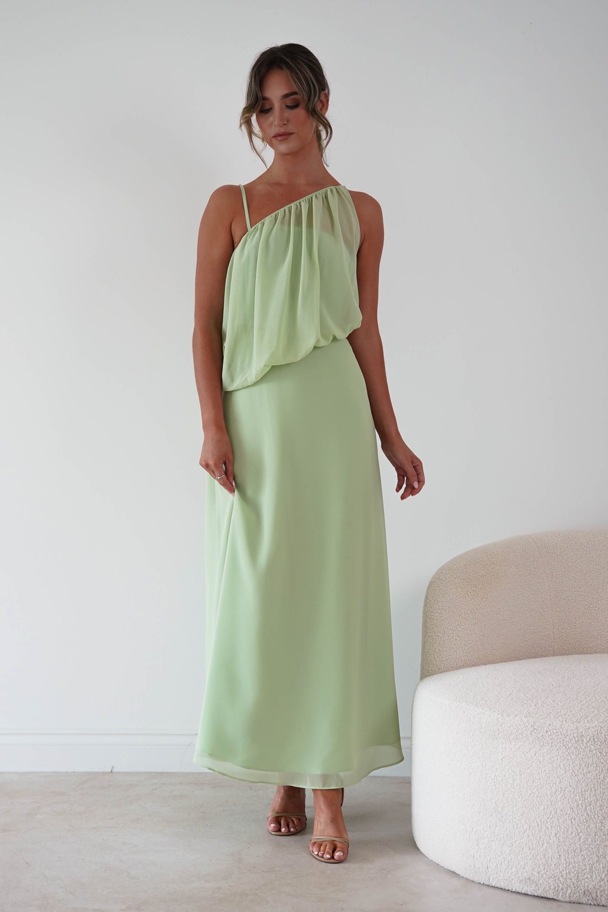 Oh Hello Clothing Women > Clothing > Dresses 1*DONE*-INDIKAH-HRTO147F-sage Asymmetric Draped Maxi Dress (Copy)