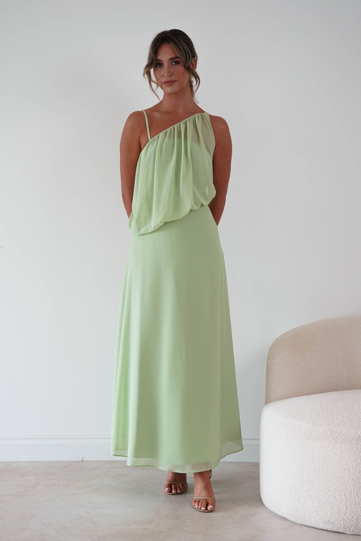 Oh Hello Clothing Women > Clothing > Dresses 1*DONE*-INDIKAH-HRTO147F-sage Asymmetric Draped Maxi Dress (Copy)